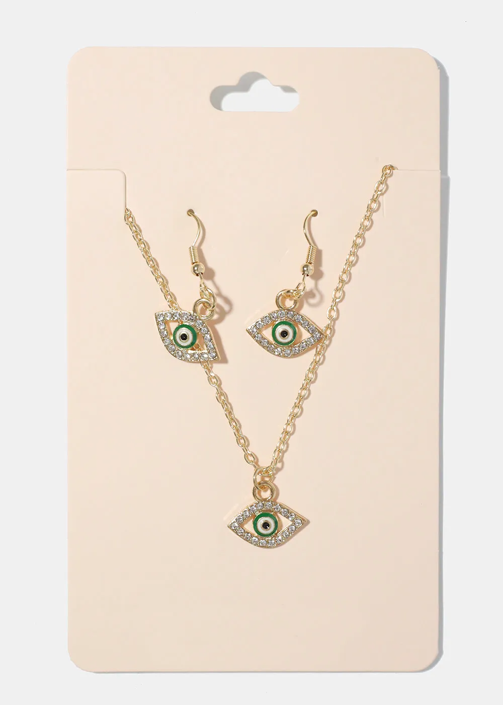 Evil Eye Necklace & Earring Set
