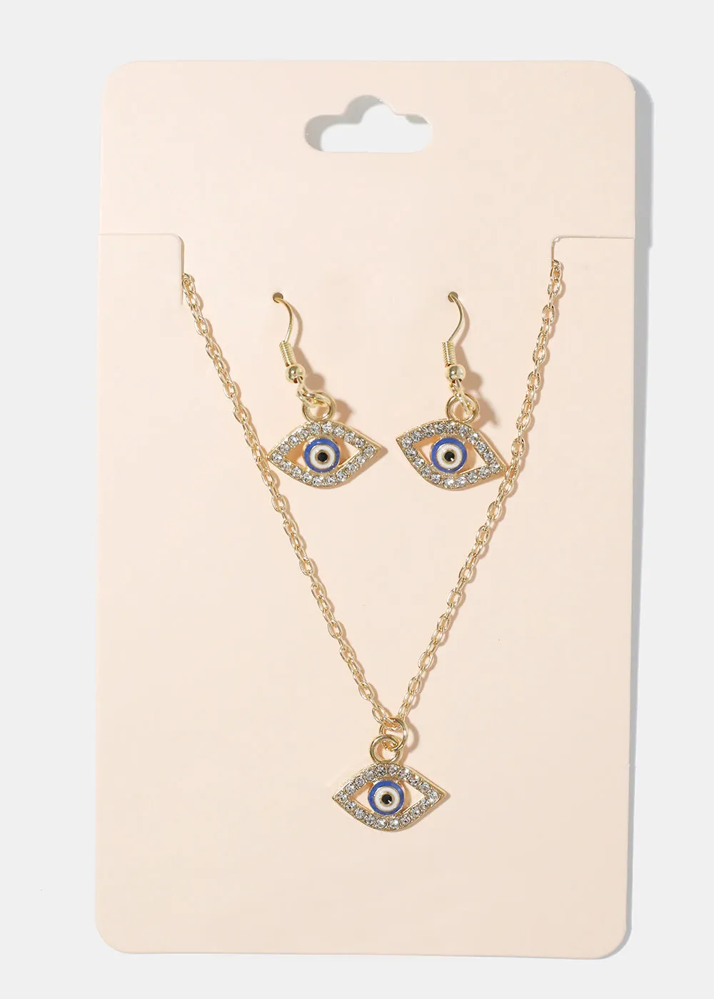 Evil Eye Necklace & Earring Set
