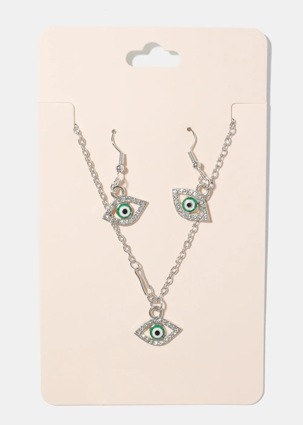 Evil Eye Necklace & Earring Set