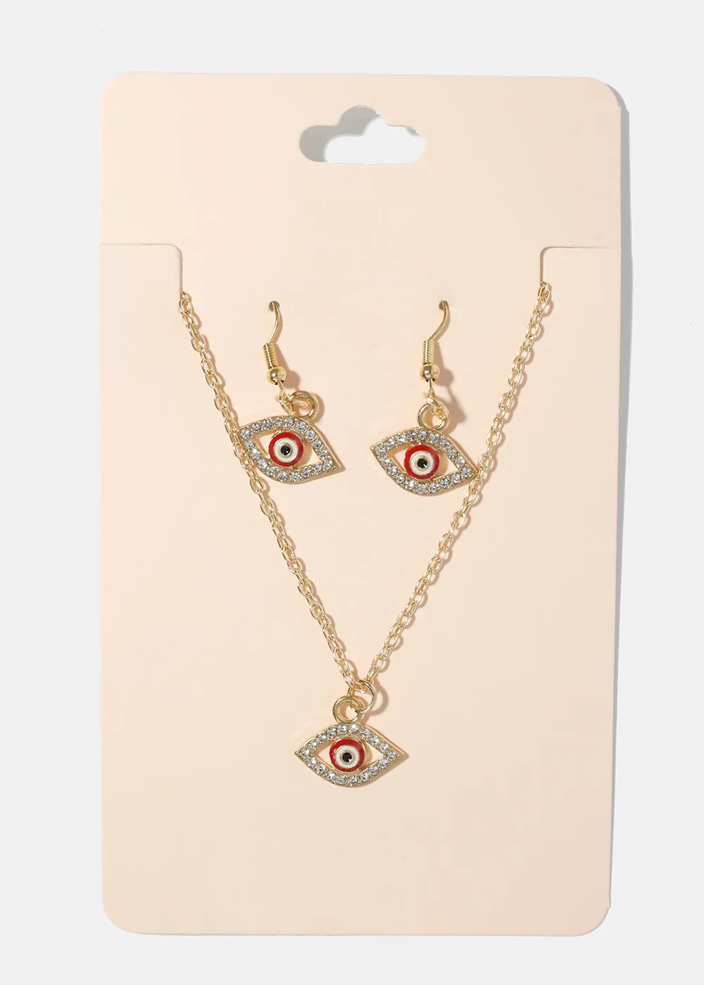 Evil Eye Necklace & Earring Set