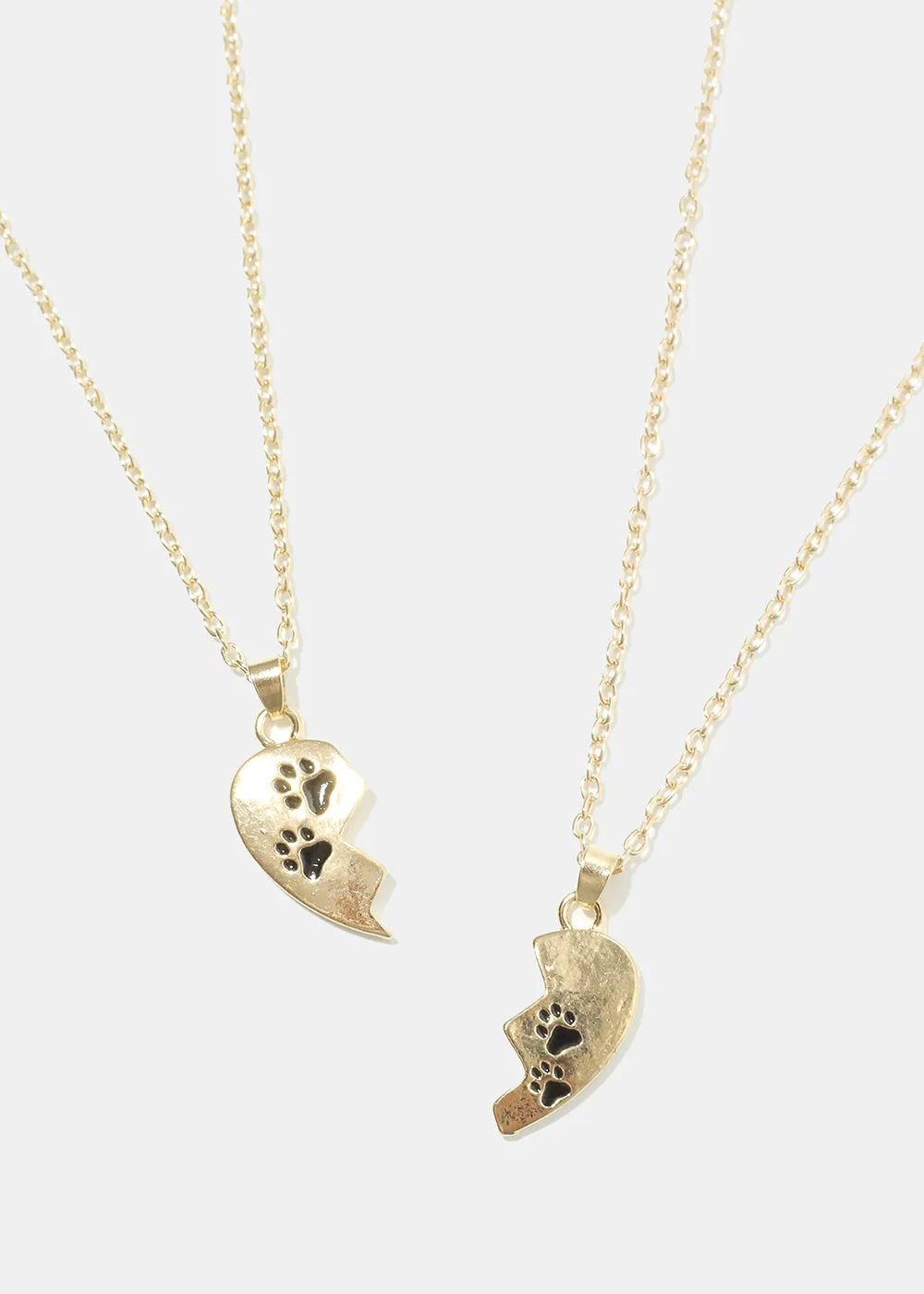Friendship Heart Necklace with Paw Print