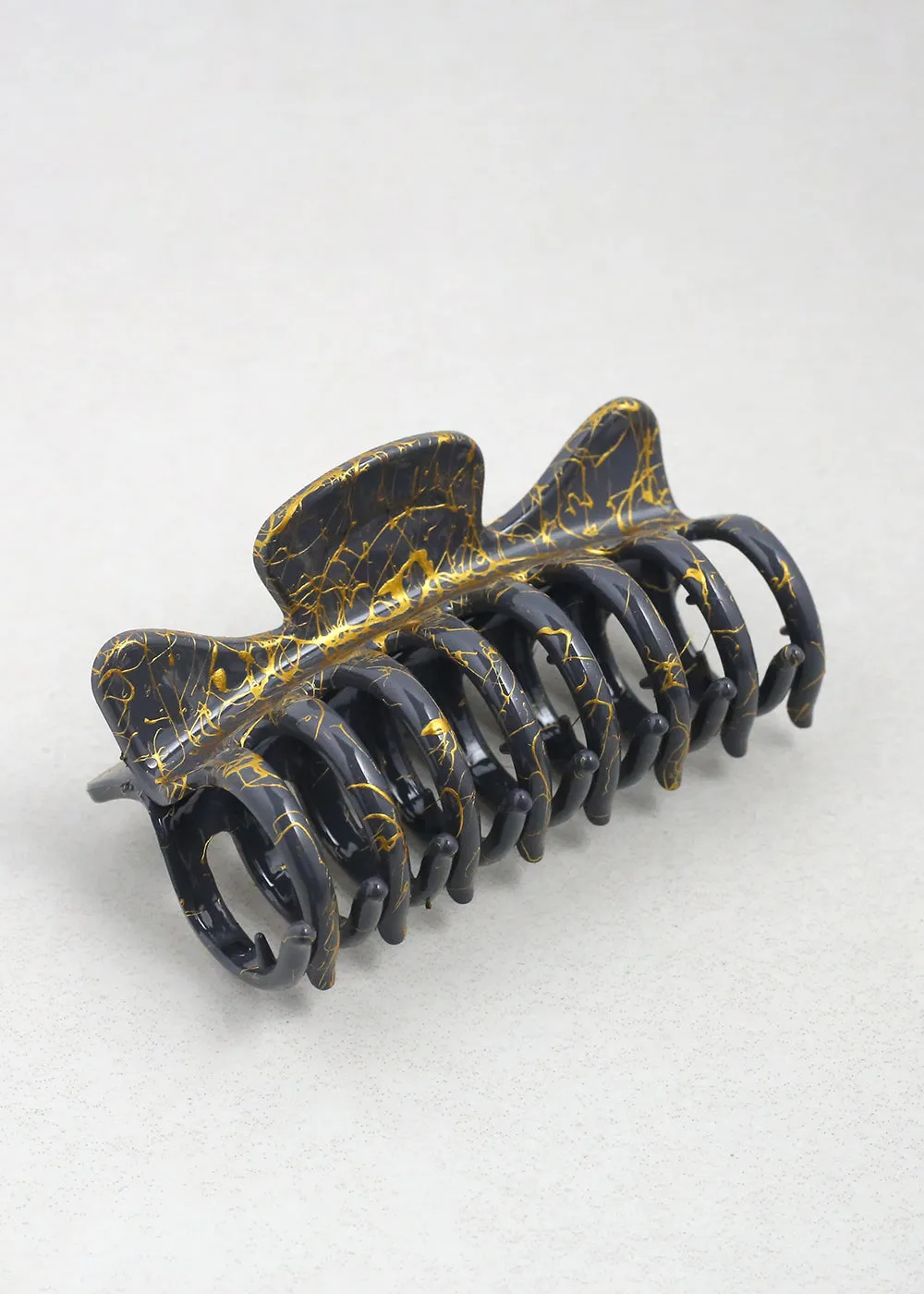 Gold Marble Hair Claw Clips
