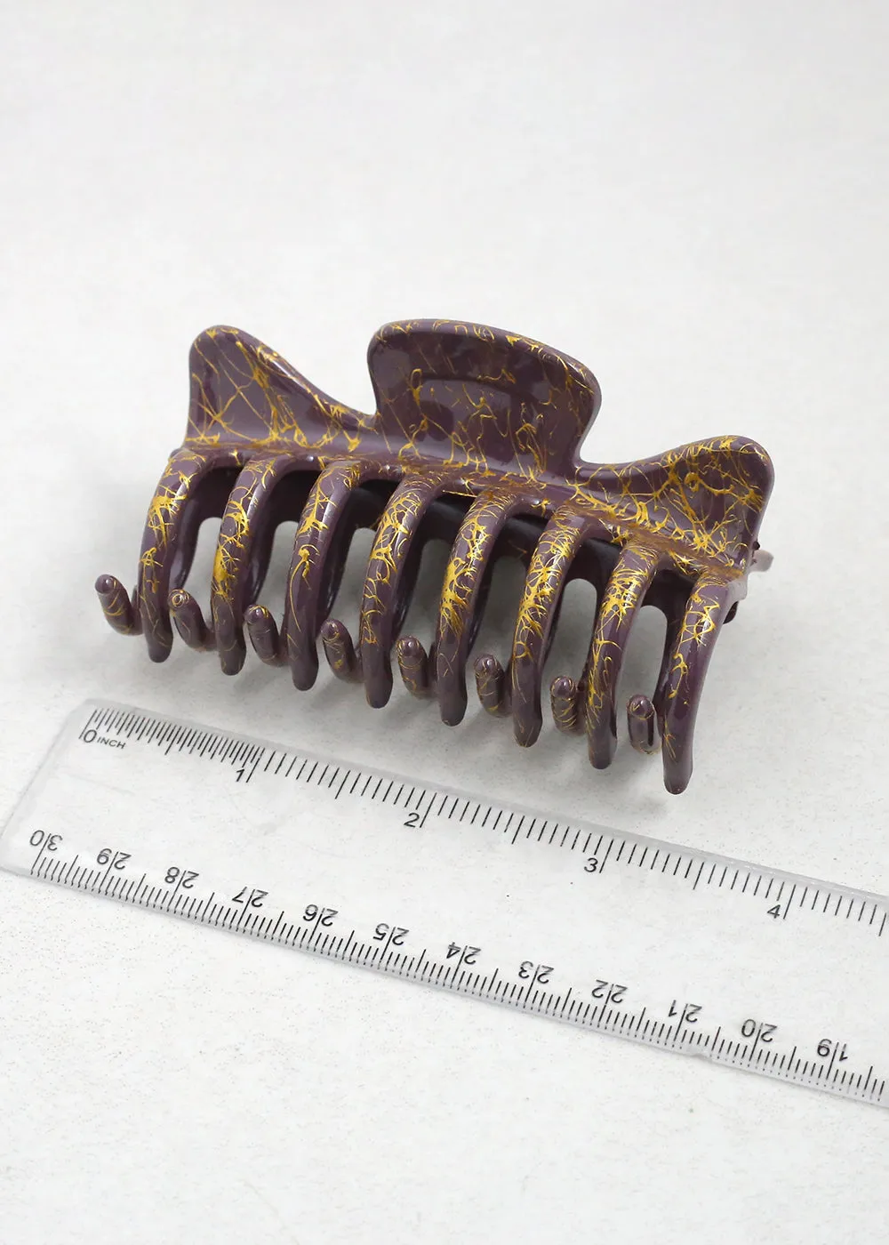 Gold Marble Hair Claw Clips