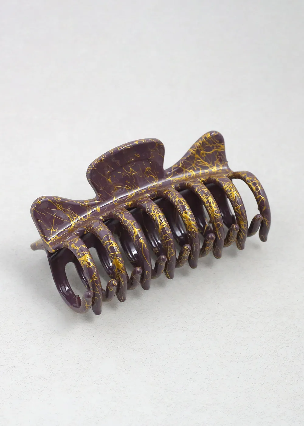 Gold Marble Hair Claw Clips