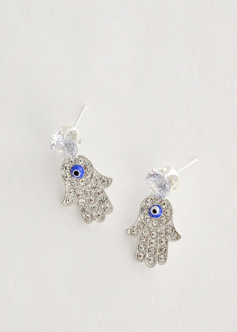 Hamsa Hand & Cross Earring