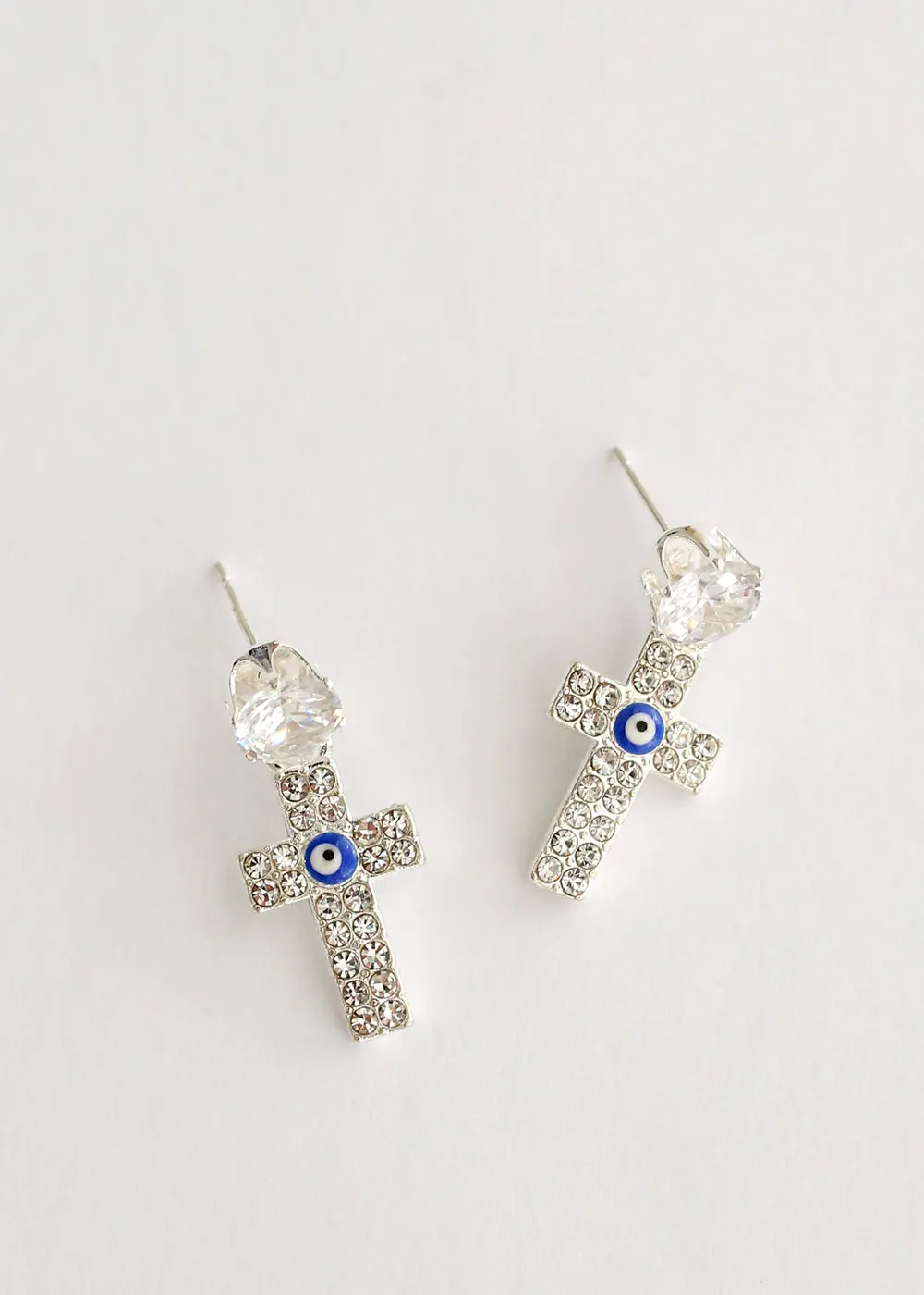 Hamsa Hand & Cross Earring