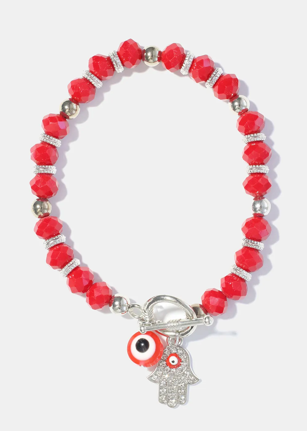 Hamsa Hand and Evil Eye Bead Bracelet