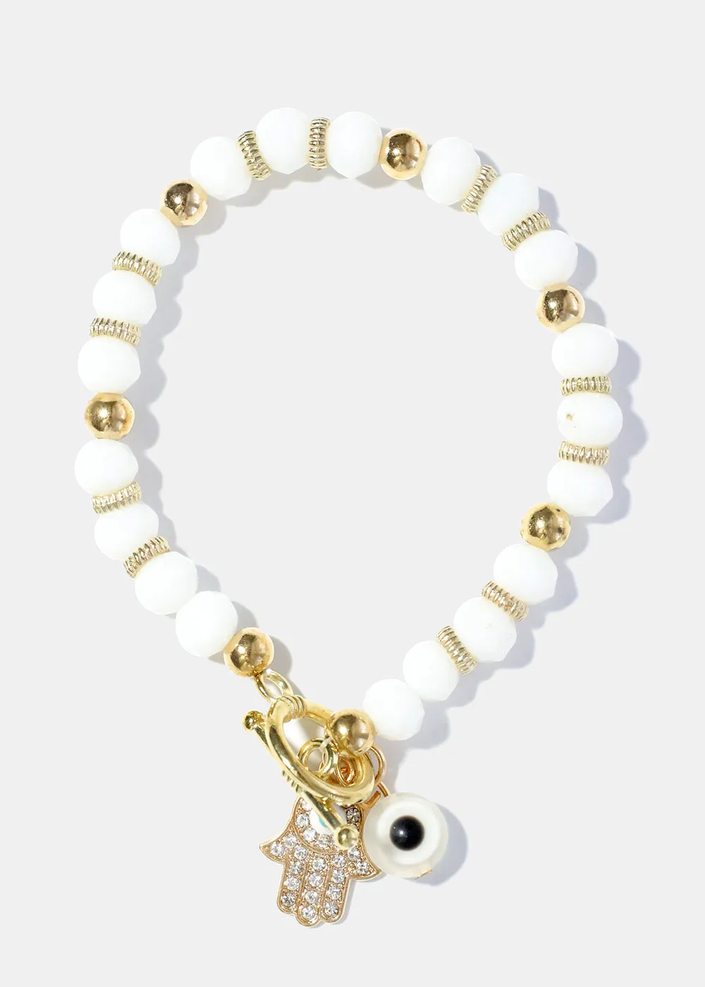 Hamsa Hand and Evil Eye Bead Bracelet