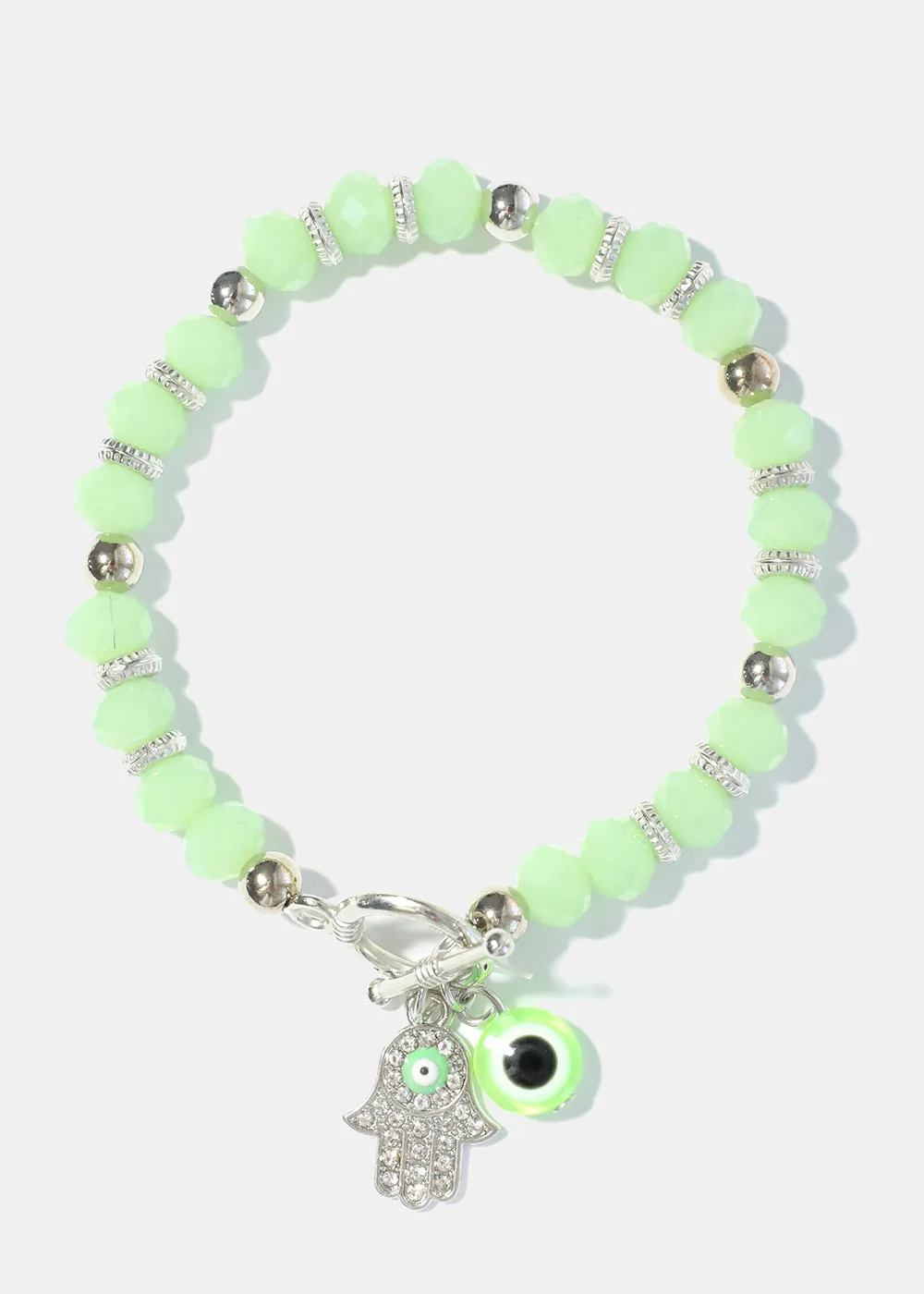 Hamsa Hand and Evil Eye Bead Bracelet