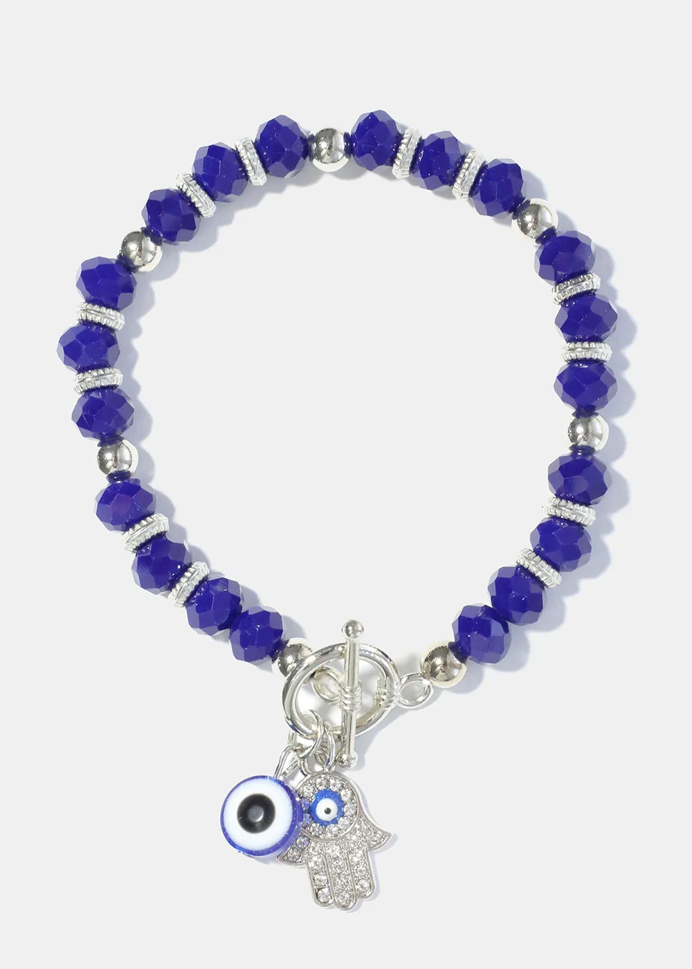 Hamsa Hand and Evil Eye Bead Bracelet