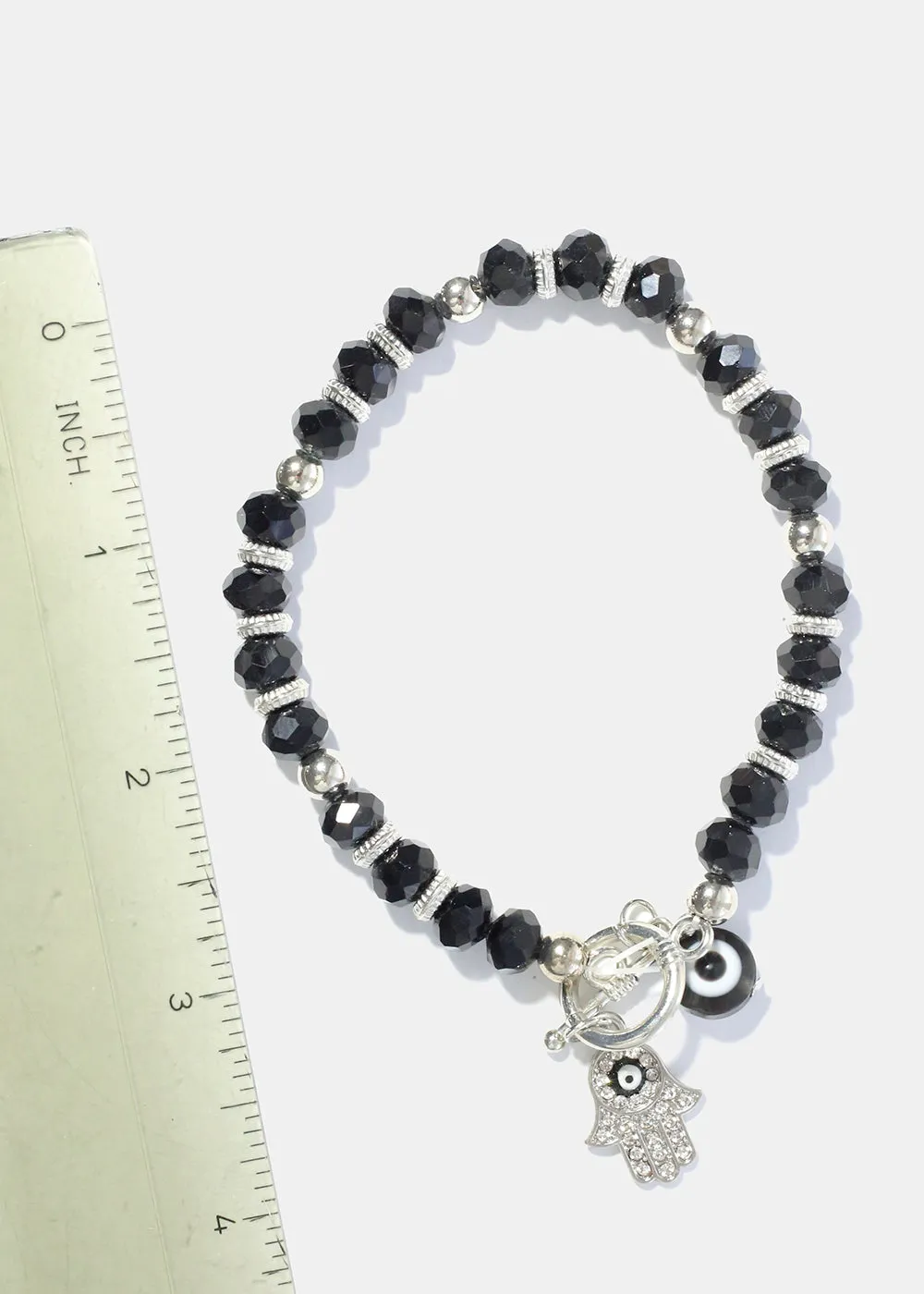 Hamsa Hand and Evil Eye Bead Bracelet