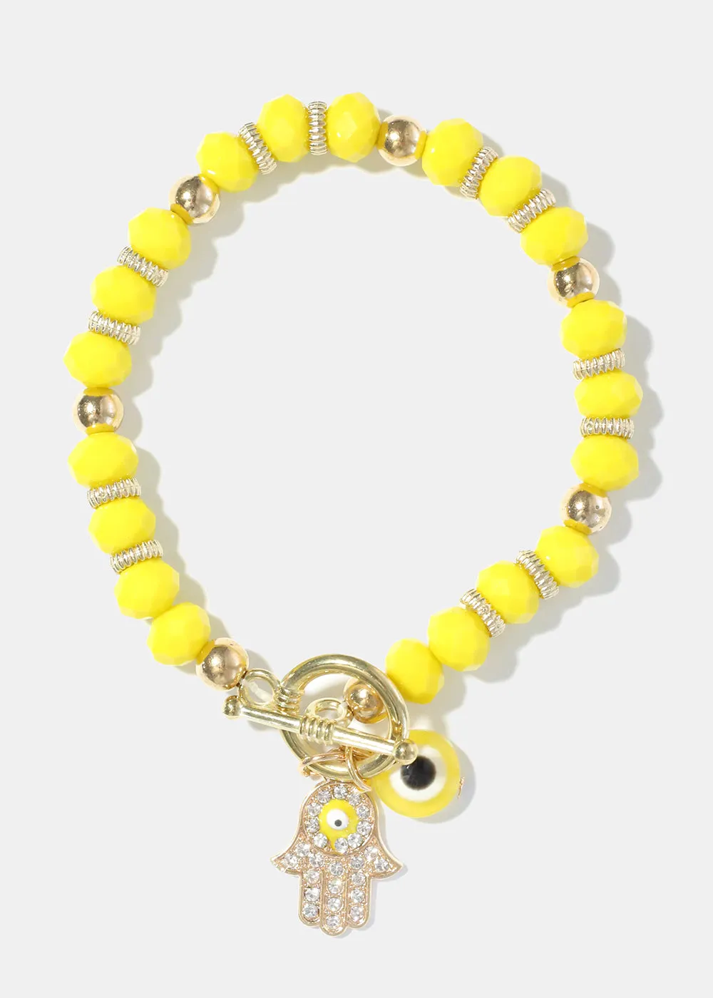 Hamsa Hand and Evil Eye Bead Bracelet