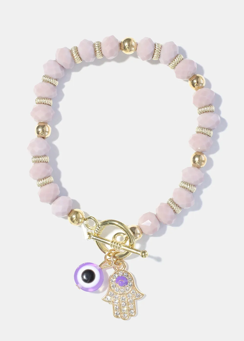Hamsa Hand and Evil Eye Bead Bracelet