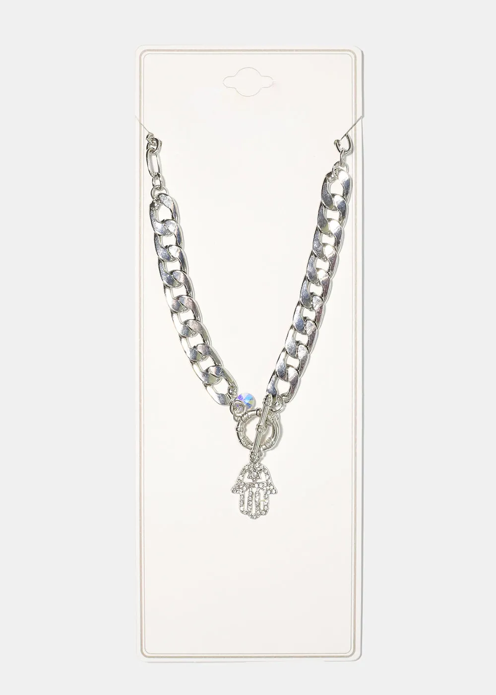Hamsa Hand Chain Link Necklace