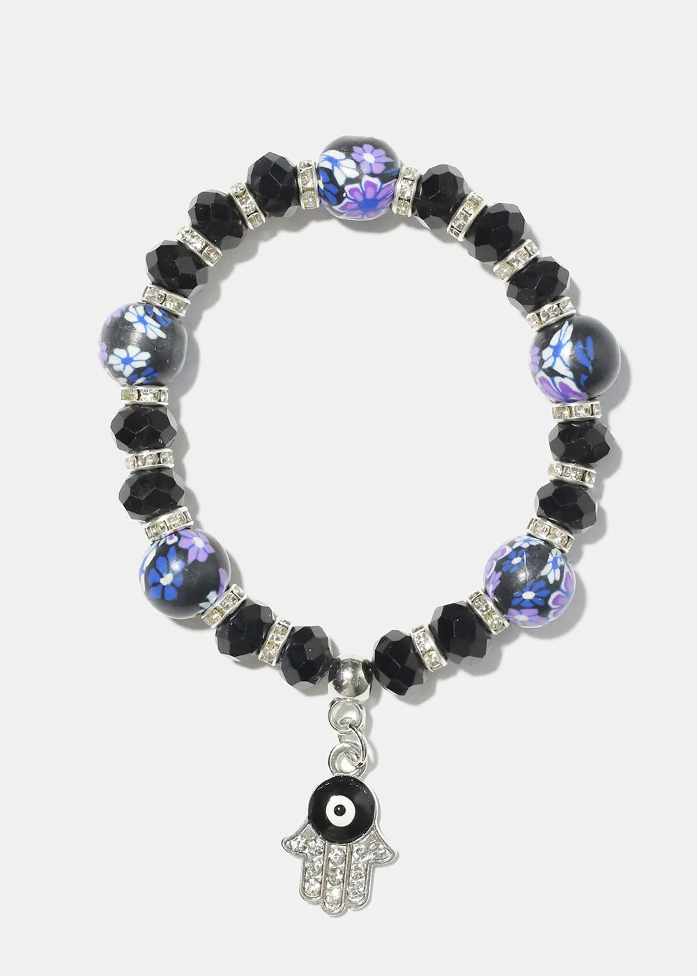Hamsa Hand Charm Beaded Bracelet