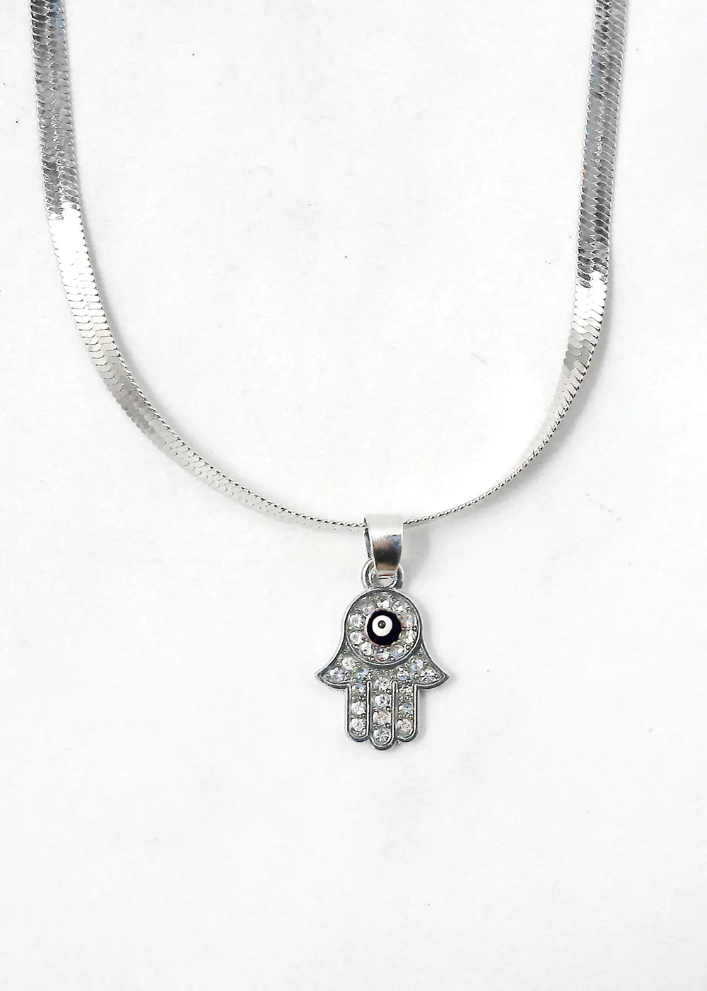 Hamsa Hand Flat Necklace