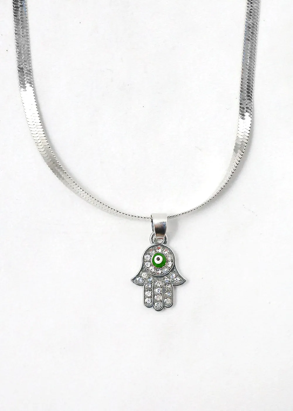 Hamsa Hand Flat Necklace