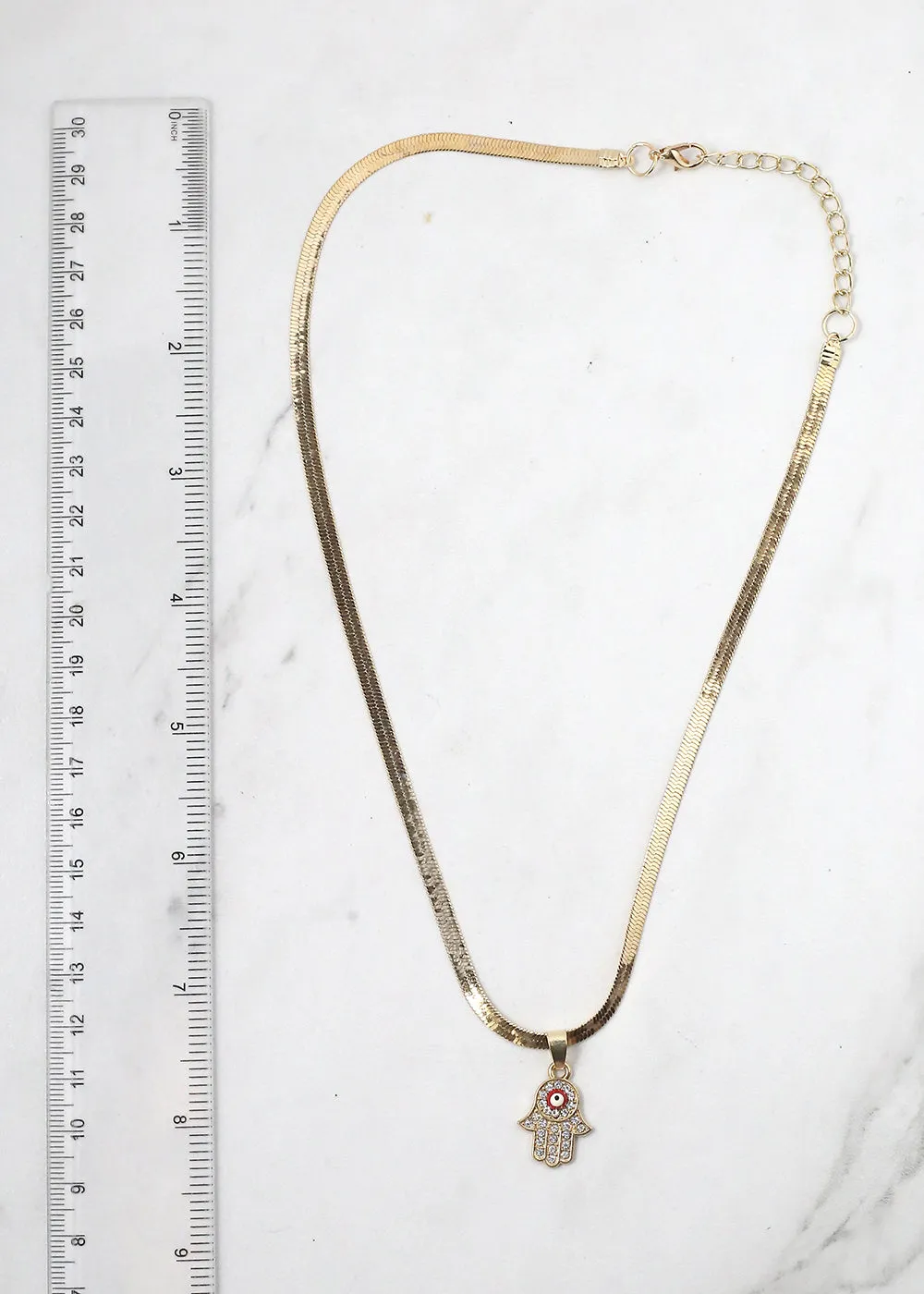 Hamsa Hand Flat Necklace