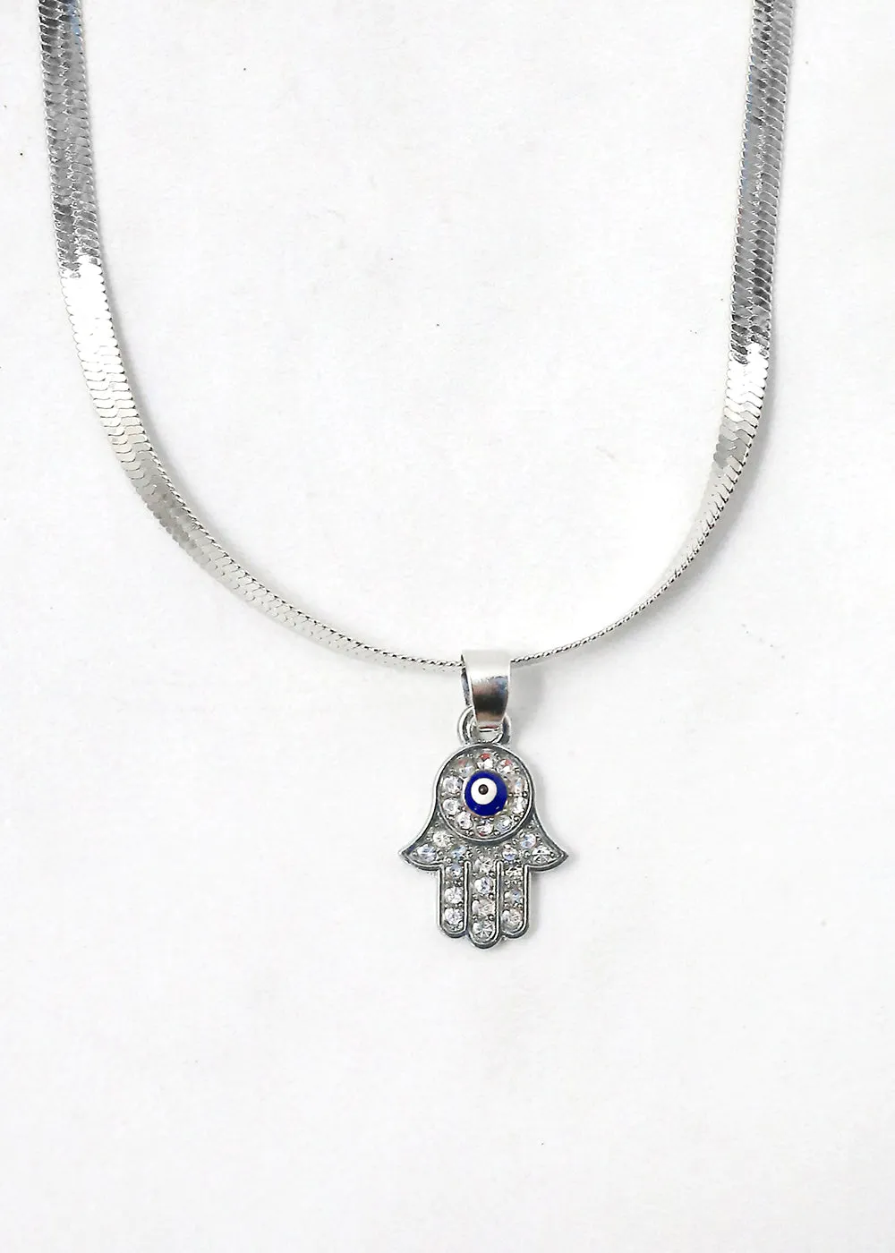 Hamsa Hand Flat Necklace