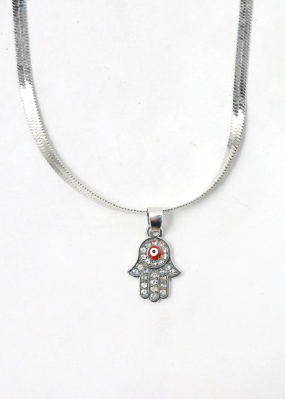 Hamsa Hand Flat Necklace