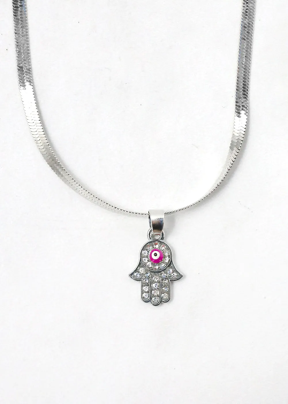 Hamsa Hand Flat Necklace