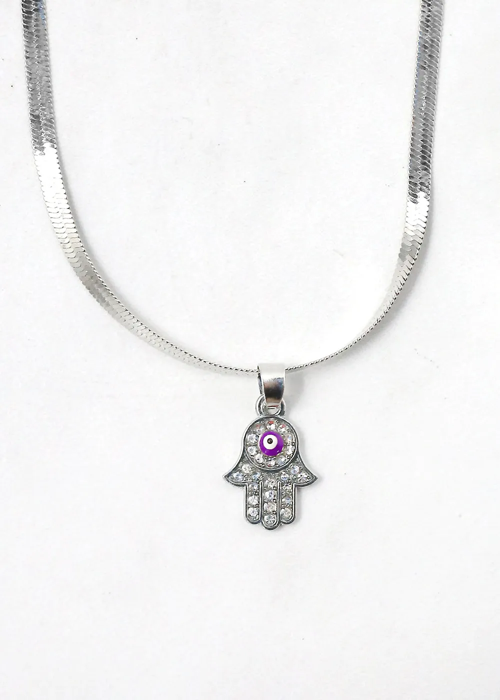 Hamsa Hand Flat Necklace