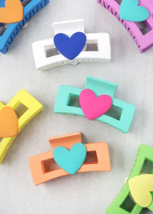Heart Rectangular Jaw Clip