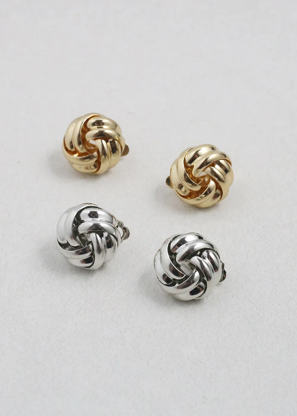 Knot Stud Clip-On Earrings