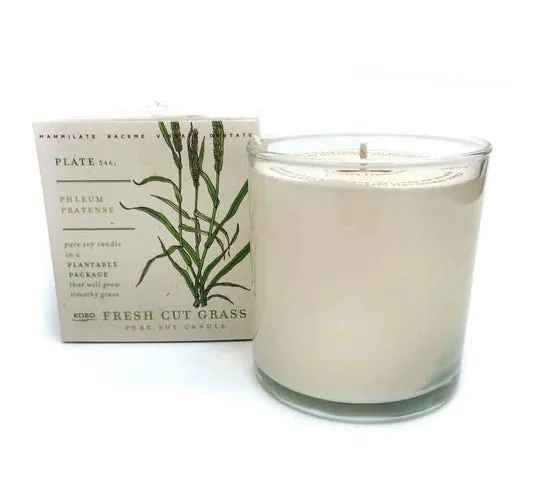 Kobo Fresh Cut Grass Soy Candle with Plantable Box
