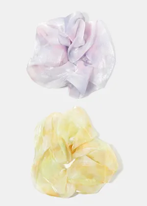 Large Iridescent Mesh Scrunchies