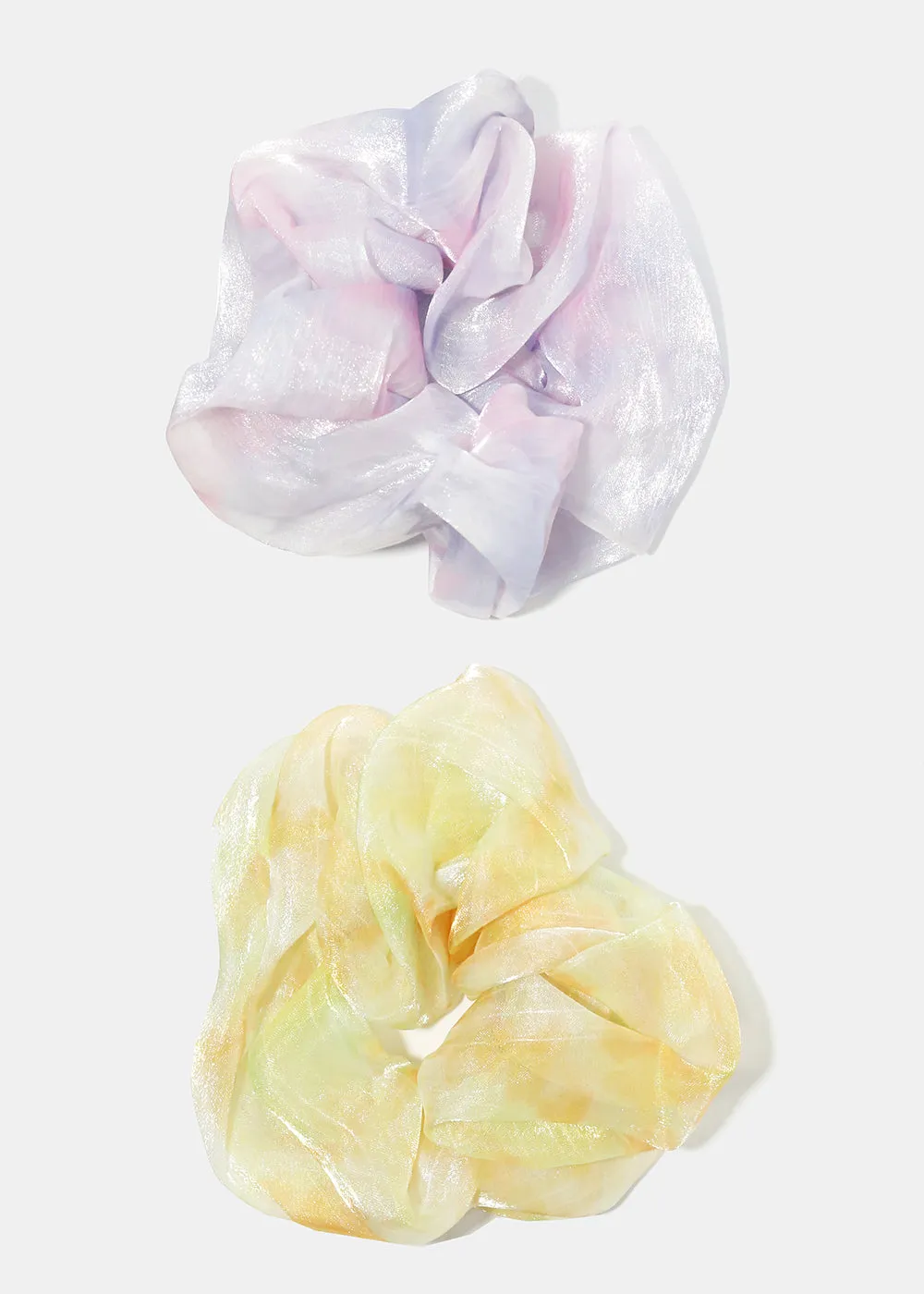 Large Iridescent Mesh Scrunchies