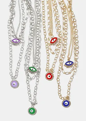 Layered Evil Eye Necklace