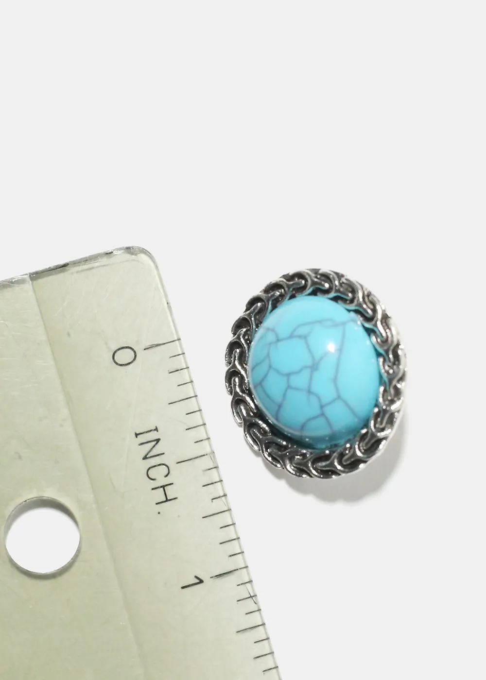 Marble Circle Clip Earrings