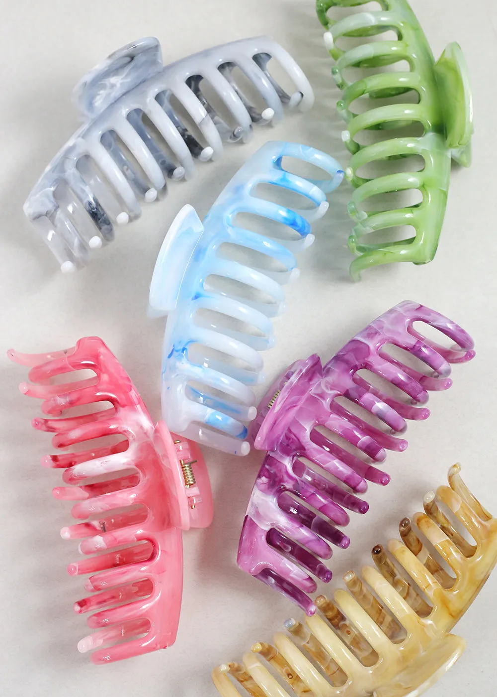 Marbled Hair Claw Clips