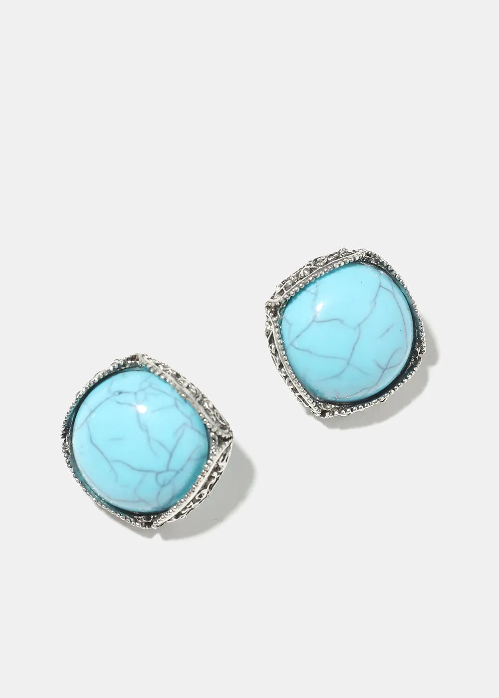 Marbled Square Earrings