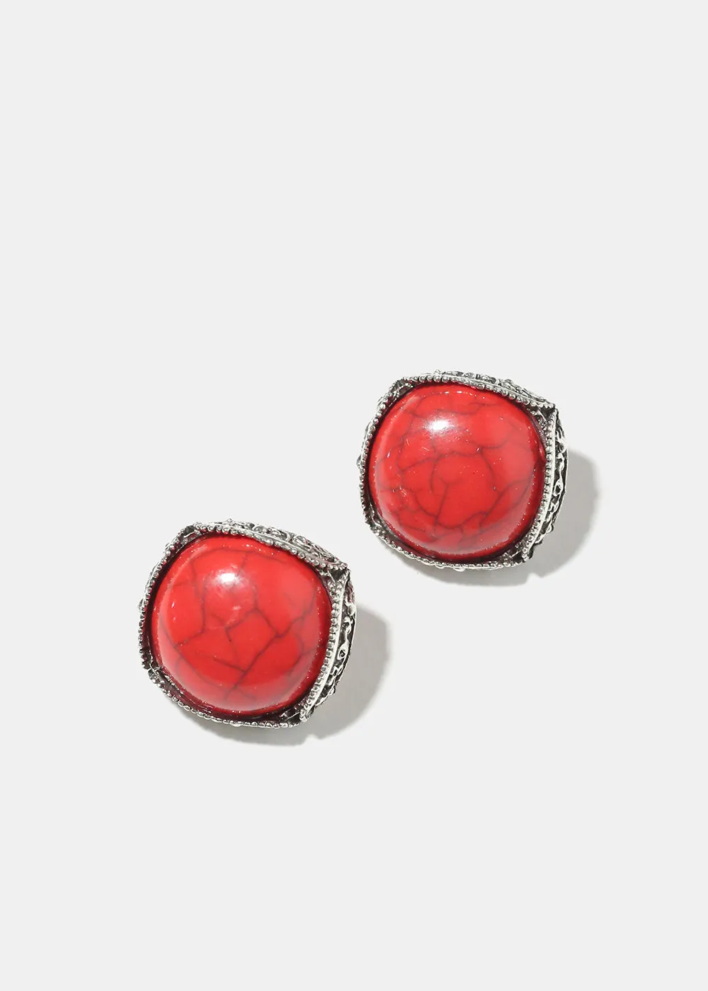 Marbled Square Earrings