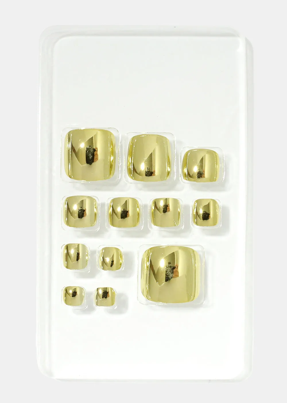 Metallic Square Tip Press On Nails