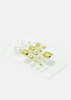Metallic Square Tip Press On Nails