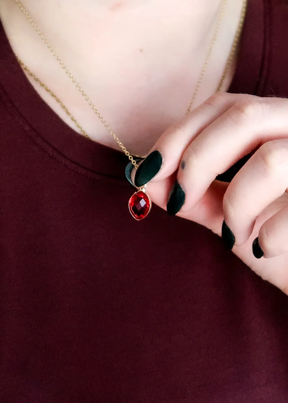 Miss A Birthstone Necklace - Oval