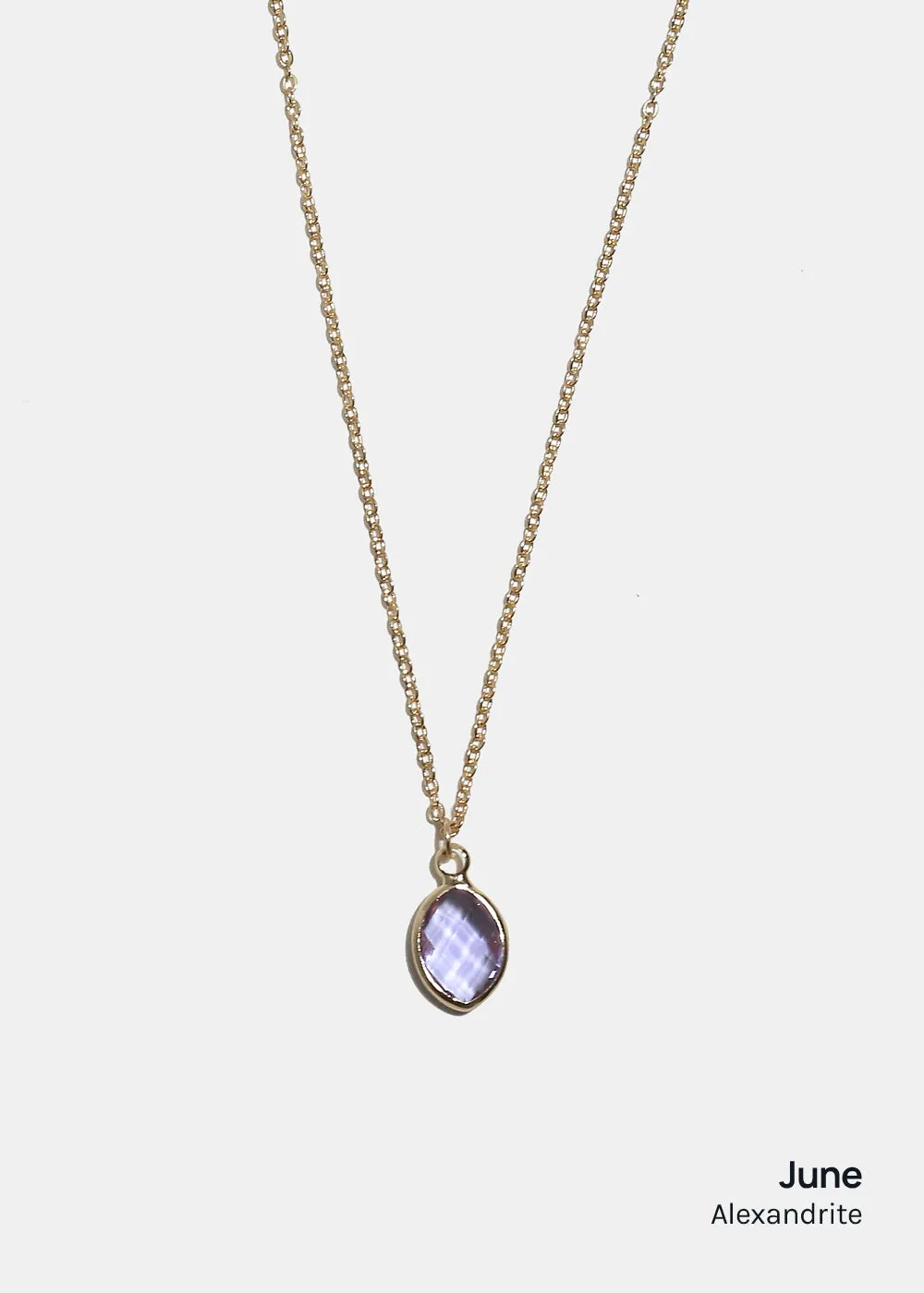 Miss A Birthstone Necklace - Oval