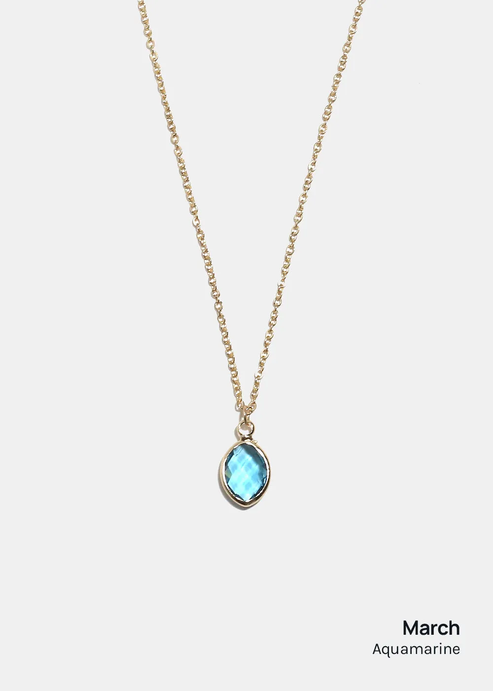 Miss A Birthstone Necklace - Oval