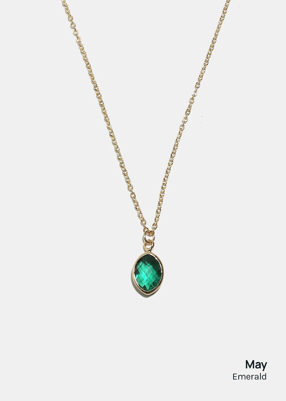Miss A Birthstone Necklace - Oval