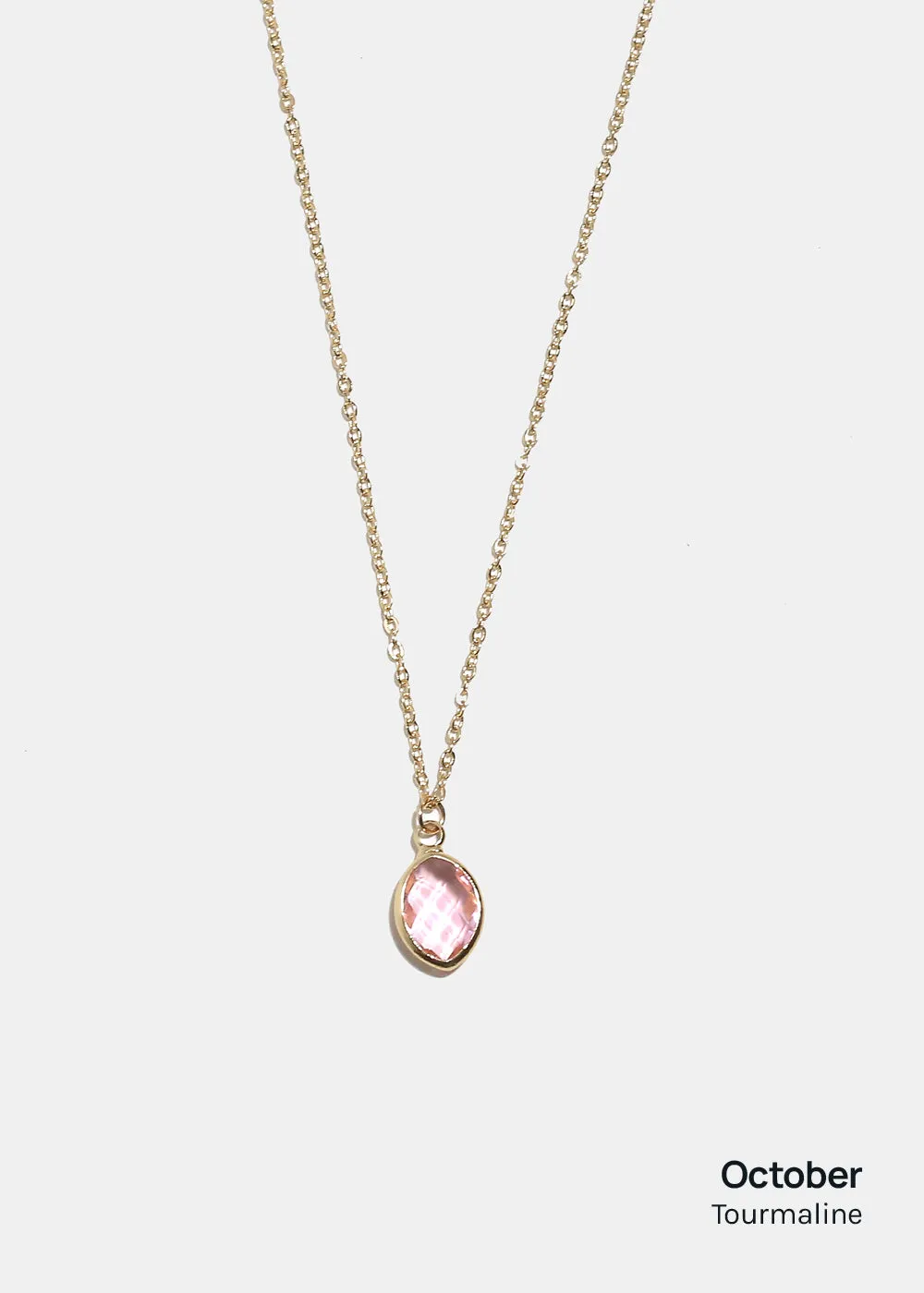 Miss A Birthstone Necklace - Oval