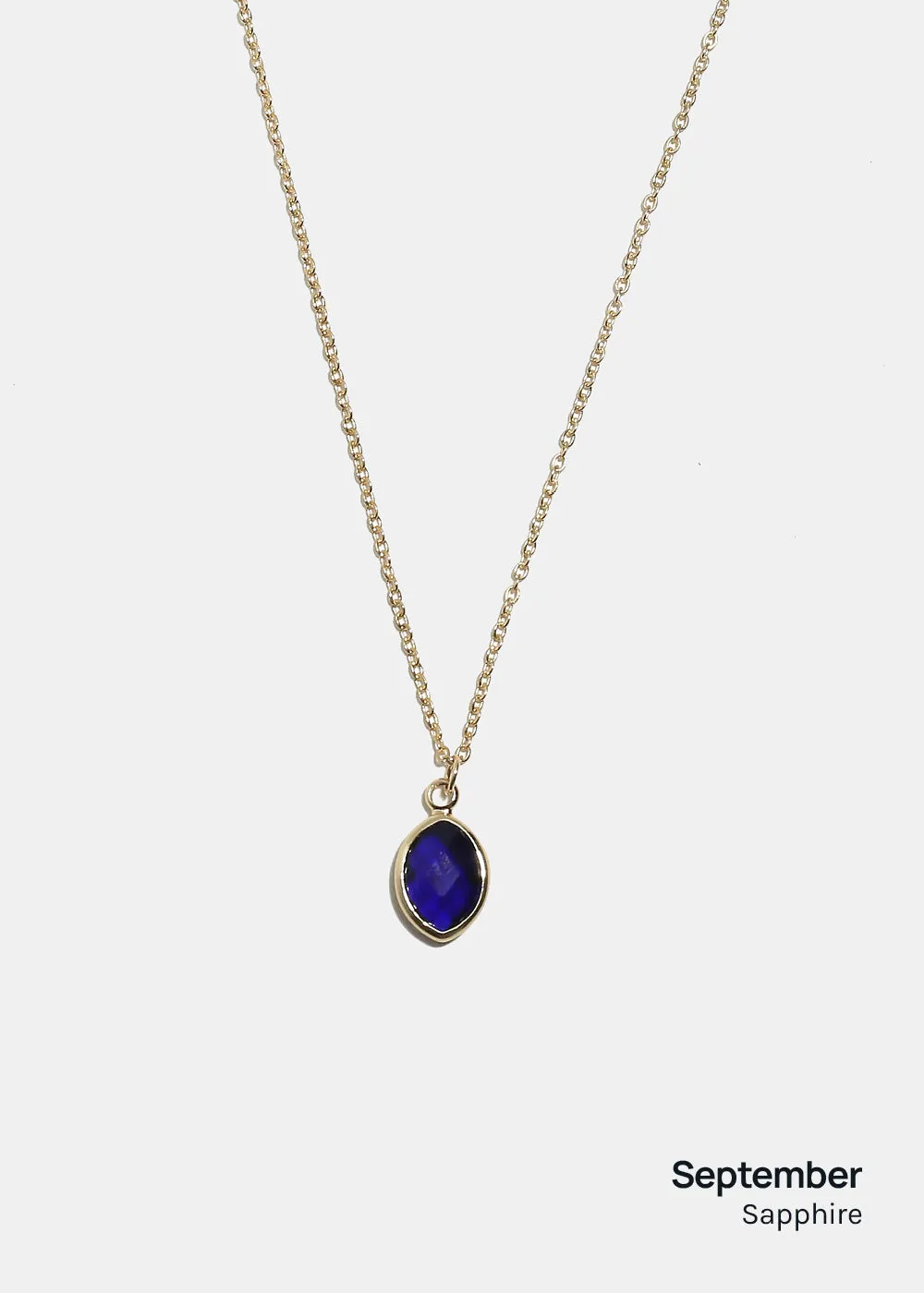Miss A Birthstone Necklace - Oval