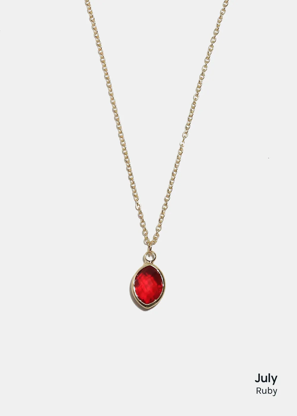 Miss A Birthstone Necklace - Oval