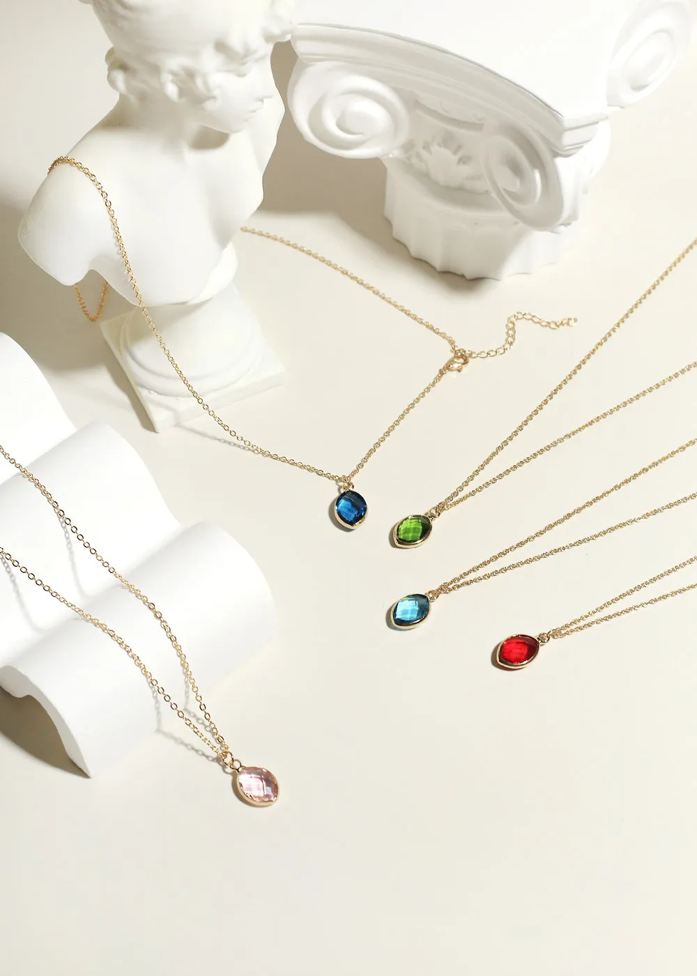 Miss A Birthstone Necklace - Oval
