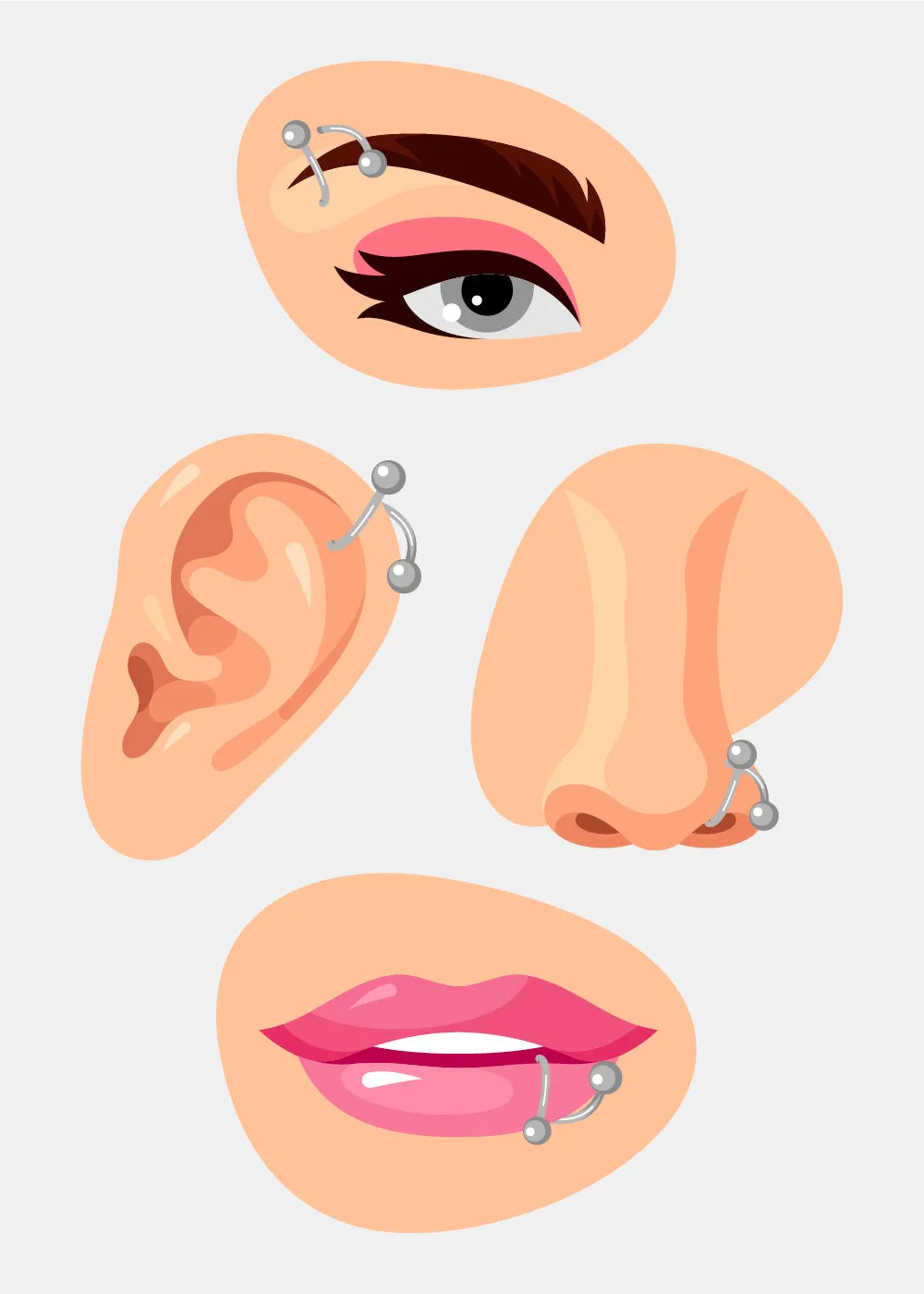 Miss A Body Jewelry - Spiral Ball Hoop Earring