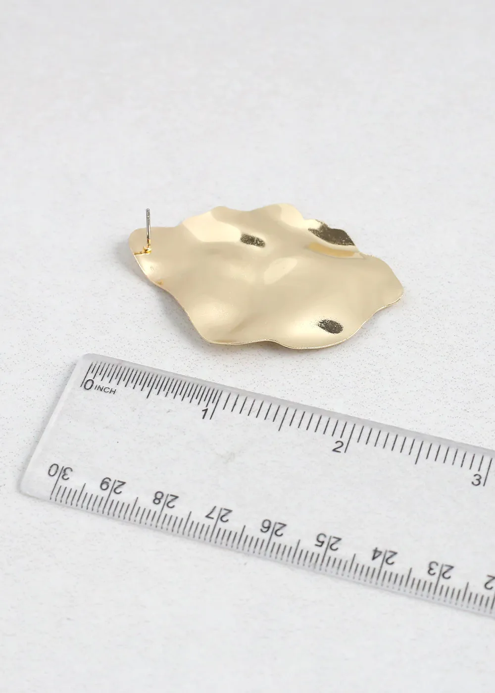 Modern Hammered Metal Statement Earrings