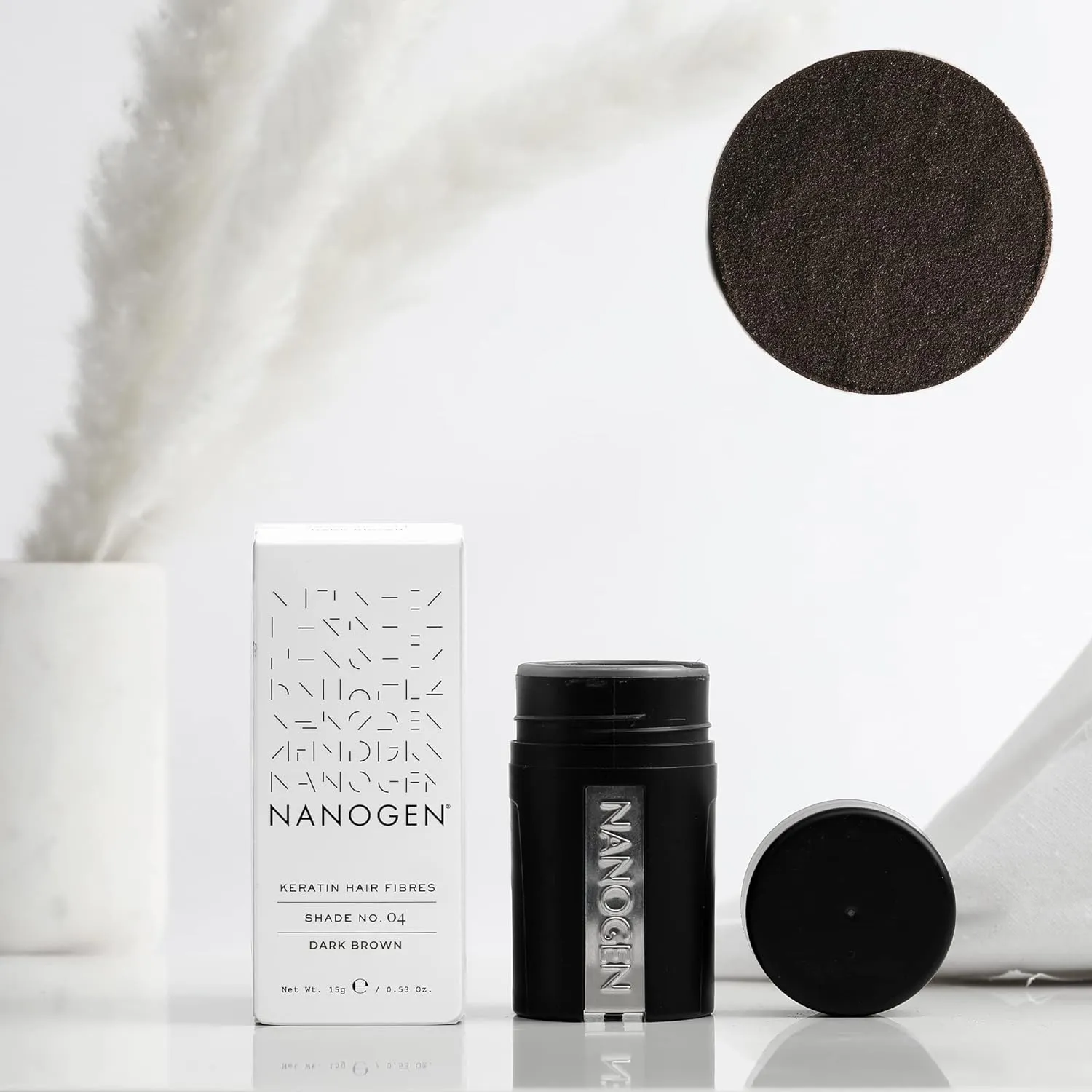 Nanogen Keratin Hair Fibres 15 Grams Shade No. 04 (Dark Brown)