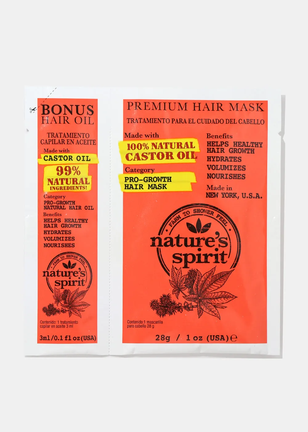 Nature's Spirit Hair Oil & Mask- Castor Oil